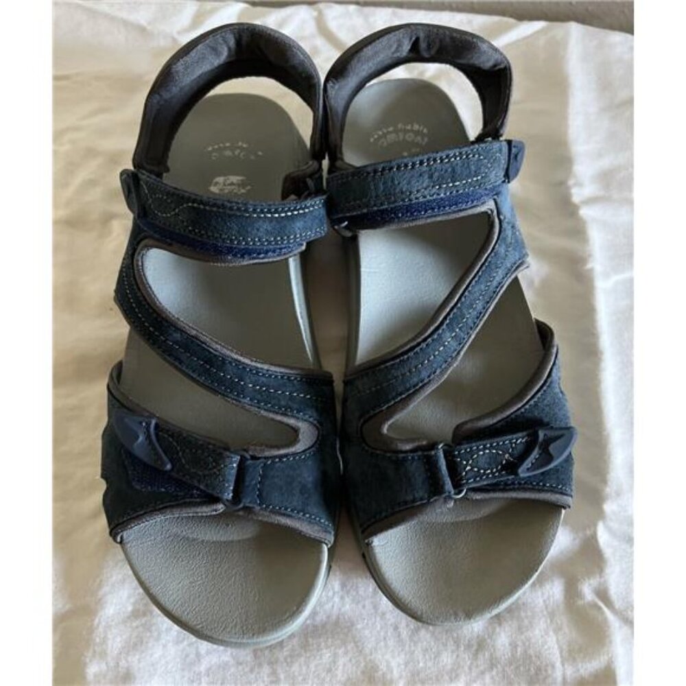 Schollls Adelle Shoes Hiking Sandals Blue Womens Solid Leather Casual Size 9